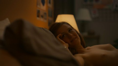 India Menuez, Margaret Qualley - Nude Tits Scenes in Adam (2019)